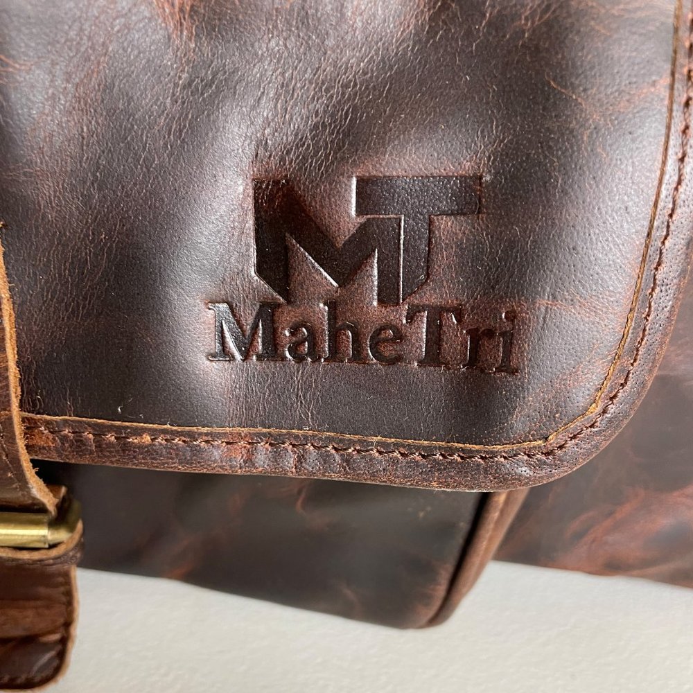 MaheTri Full Grain Buffalo Leather Travel Duffel Bag - Picture 4 of 16